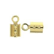 Terminal redondo - De Fabricación Europea  3 mm de Plata 925 Dorado al oro fino x2