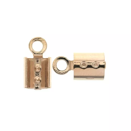Terminal redondo - De Fabricación Europea - 3 mm de Plata 925 Dorado Rosa x2