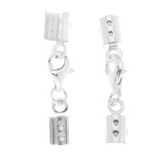 Cierre mosquetón con pinza redonda 3 mm de Plata 925 x1|raw }}