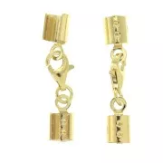 Cierre mosquetón con pinza redonda 3 mm de Plata 925 Dorado al oro fino x1