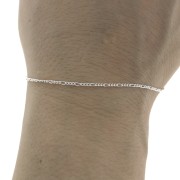 Cadena malla figaro (1x3) 1.3 mm de Plateado 925 x 50cm