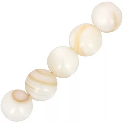 Cuentas redondas de concha de 8 mm - Naturales x10