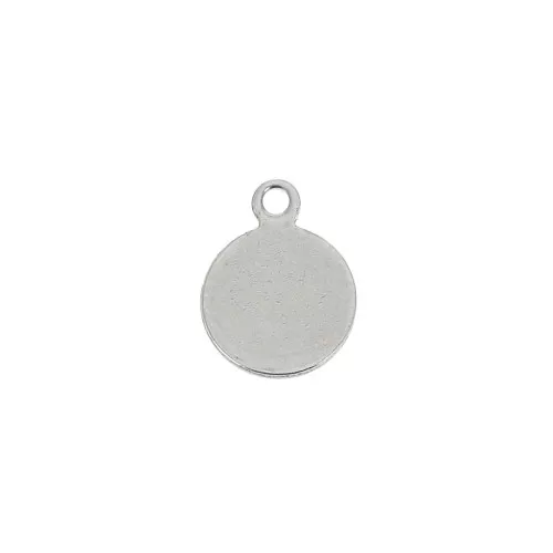 Dije redondo liso a grabar 8 mm de Acero Inox x1