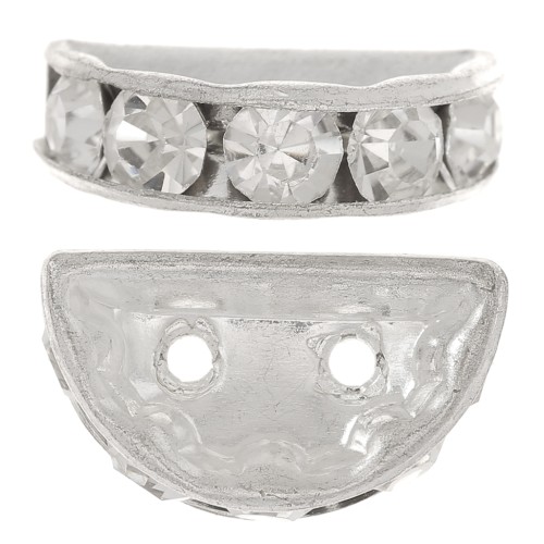 Rondel Media Luna 14x8 mm plateado Crystal x1