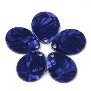 Colgante gota de acetato de celulosa 28.5x22 mm - Marmoleado Azul Oscuro Negro x1