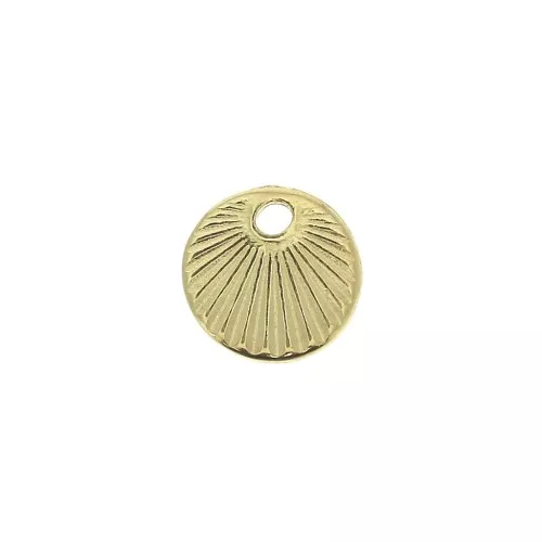 Mini dije redondo efecto arrugado 9.5 mm - Dorado con oro fino x1