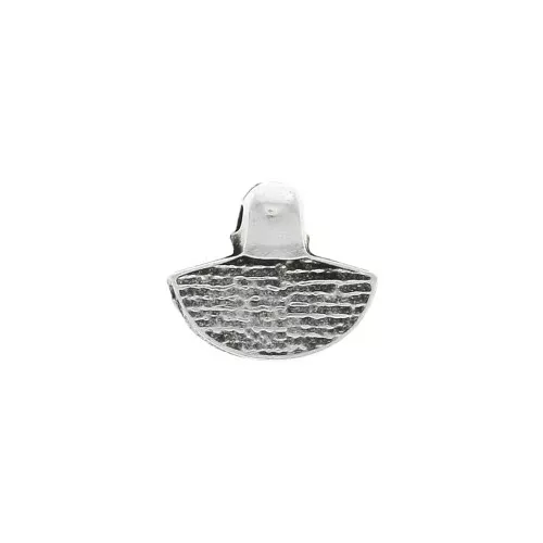 Mini dije redondo efecto arrugado 9.5 mm - Plateado envejecido x1