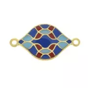 Entrepieza rombo azulejos avec résine époxy 27x15 mm - Dorado con oro fino - Azul - Rojo x1