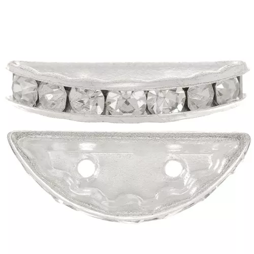 Rondel Media Luna 20x9 mm plateado Crystal  x1