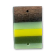 Entrepieza de madera rectángulo 27x17 mm Kamahong/Verde x 1|raw }}