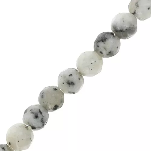 Cuentas redondas facetadas 4 mm de imitación piedra gema Jaspe Sesame x20