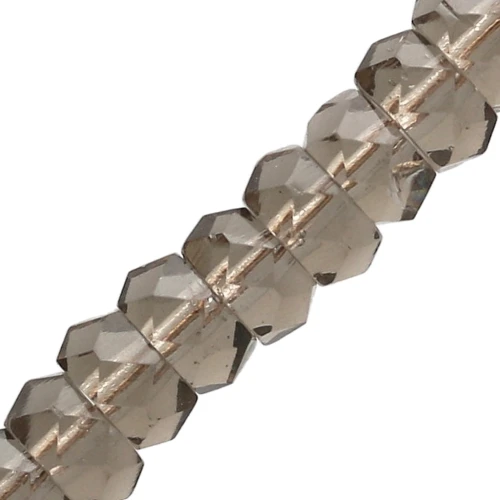 Cuentas arandalas Heishi facetadas 6x3 mm - Diamante negro x25