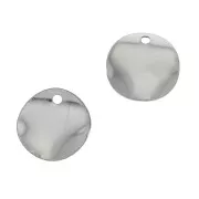 Dije redondo irregular arrugado 10 mm de Acero Inox x4