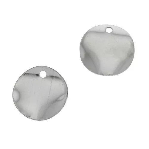 Dije redondo irregular arrugado 10 mm de Acero Inox x4