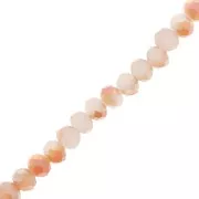 Rose Peach - Redondas planas facetadas 6x5 mm Peach Puff Rainbow x40 cm Redondas planas facetadas 6x5 mm Peach Puff Rainbow x40 cm