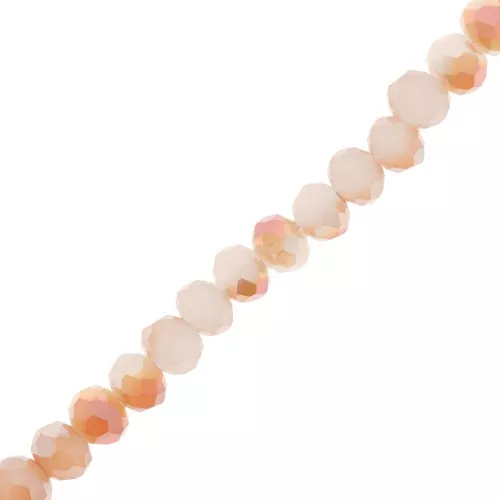 Redondas planas facetadas 6x5 mm Peach Puff Rainbow x40 cm