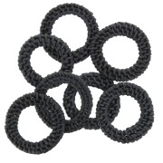 Colgante - anilla de rátan 45 mm - Negro efecto nacarada x1