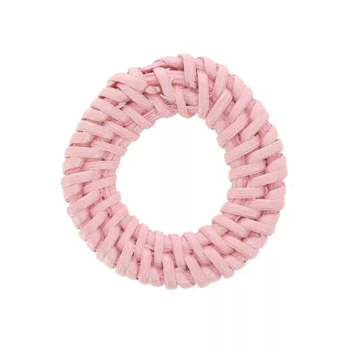 Colgante - anilla de rátan 41 mm - Rosa claro efecto nacarado x1