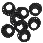 Donuts redondo en rátan 40 mm - Negro Mat x1