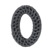 Ovalado de rátan 50x37 mm - Negro efecto nacarado x1|raw }}