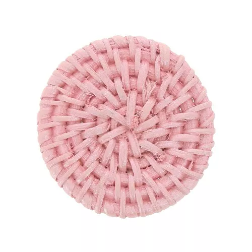 Disque en rátan 42 mm - Rosa claro efecto nacarado x1
