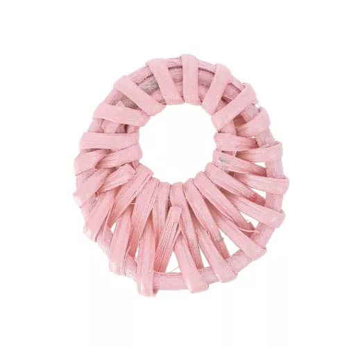 Donuts redondo de rátan 43 mm - Rosa claro efecto nacarado x1