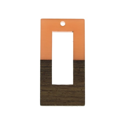 Colgante rectangular calado de resina imitación 38x19 mm Terracotta - Marrón x1