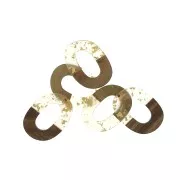 Colgante ovalado 47x34.5 mm de resina imitación de madera con fragmentos dorados