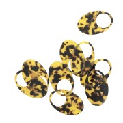 Colgante ovalada calado de acetato 48.5x32 mm - Escama de tortuga Marrón Negro x1