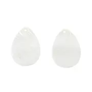 Colgante gota de nácar 24.5x18 mm - Natural x2
