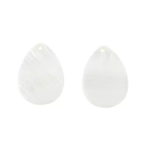 Colgante gota de nácar 24.5x18 mm - Natural x2