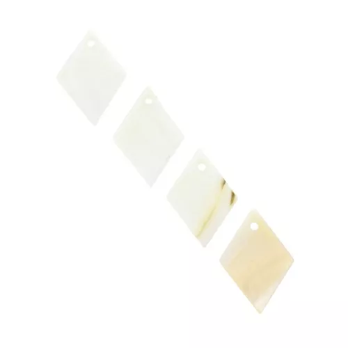 Dije rombo de nácar 20x14 mm - Natural x4