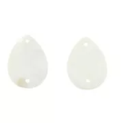 Entrepieza gota de nácar 2 agujeros 24x18 mm - Natural x2
