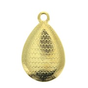 Colgante gota trabajado resina epoxi 21x12 mm Dorado con oro fino- Negro x1