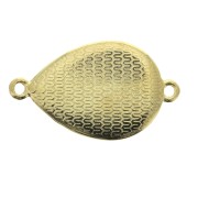 Entrepieza gota 2 anillas de resina epoxi 27x16 mm Dorado con oro fino - Verde sapin x1