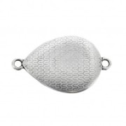 Entrepieza gota 2 anillas de resina expoxi 27x16 mm Plateado envej - turquesa x1