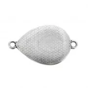 Entrepieza gota 2 anillas de resina expoxi 27x16 mm Plateado envej - turquesa x1