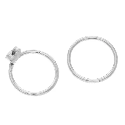 Ganchos pendientes design círculo a decorar de zamac 19.5 - Plateado envejecido x2