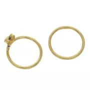 Ganchos pendientes design círculo a decorar de zamac 19.5 mm - Dorado con oro fino x2