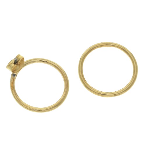 Ganchos pendientes design círculo a decorar de zamac 19.5 mm - Dorado con oro fino x2