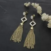 Ganchos pendientes redonda de resina epoxi 11.5x9mm-Dorado con oro fino-Burdeosx2