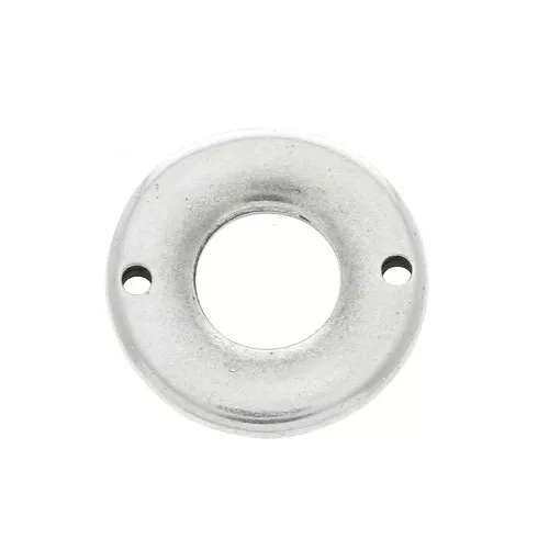 Entrepieza redonda calado 2 agujeros 18 mm de zamac - Plateado envejecido x1