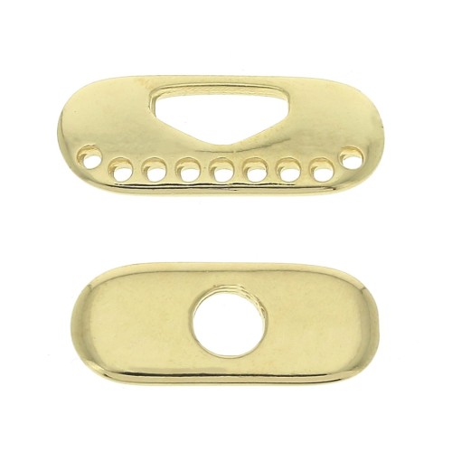Cierre para pulsera y collar multifilas 21x9 mm de zamac - Dorado con oro finox1