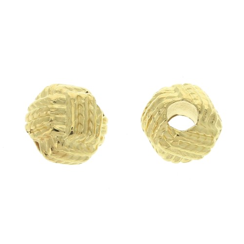 Cuenta de metal efecto nudo  11 mm - Dorado con oro finox1