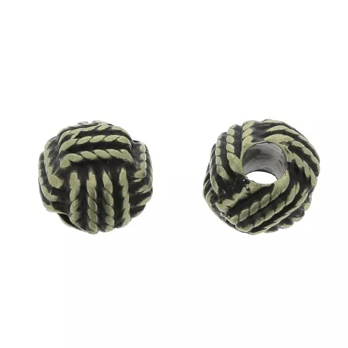 Cuenta de metal efecto nudo 11 mm - Bronce x1
