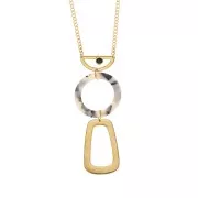 Colgante trapecio calado de zamac 46x28 mm - Dorado con oro finox1