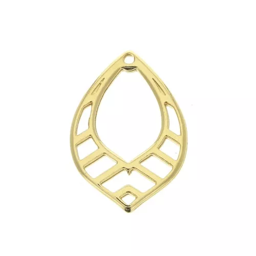 Colgante gota calado de zamac 26x18 mm - Dorado con oro finox1