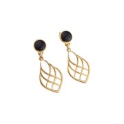 Colgante gota efecto líneas entrecruzadas de zamac 27x16 mm - Dorado con oro finox1