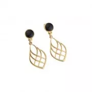 Colgante gota efecto líneas entrecruzadas de zamac 27x16 mm Plateado envej x1