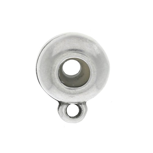 Cuenta pasante enganche dije 10 mm con un agujero de 3 mm - Plateado envejecido x1